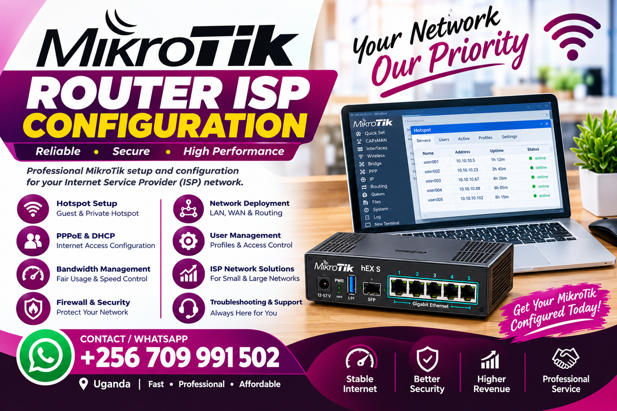 Smart ISP billing system dashboard for WiFi businesses in Uganda — NetEdge Supplies