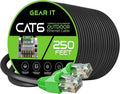 Cat6 Outdoor Ethernet Cable – 250ft UV-Resistant Copper-Clad Aluminium