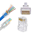Cat6 RJ45 Pass-Through Gold-Plated Connector Plugs — 8P8C Crimp Ends for UTP/STP Cable (Uganda)