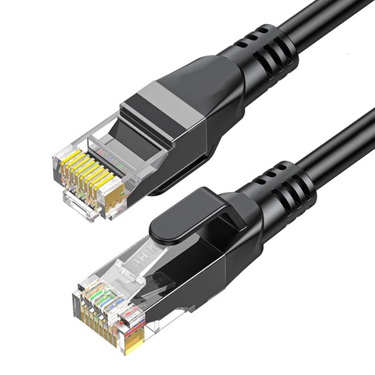 Cat6 Shielded Ethernet Cable – 10Gbps Gold-Plated RJ45 Snagless LAN Cable (Black)