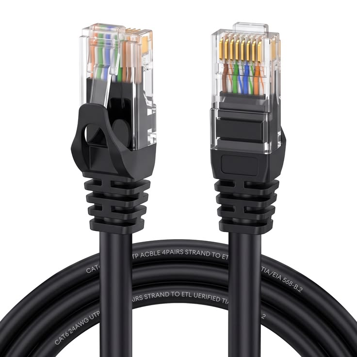 Dutevolns Cat6 Ethernet Cable – 1Gbps Indoor/Outdoor UTP 24AWG LAN Cable (Black)