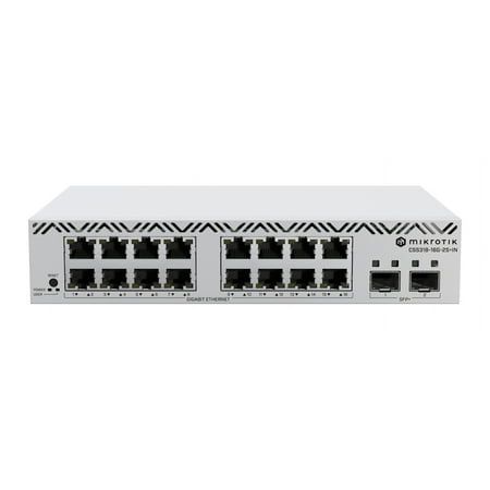 MikroTik CSS318-16G-2S+IN 16-Port Gigabit Managed Switch with 2x 10G SFP+ Uplinks (SwOS)