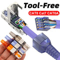 Tool-Free RJ45 Connector Plugs – CAT6A / Cat7 / CAT8 Shielded STP Termination (Zinc Alloy)