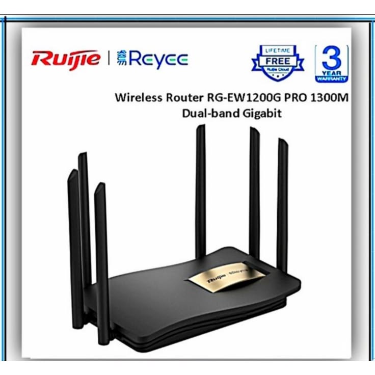 Ruijie Reyee RG-EW1200G PRO 1300Mbps Dual-Band Gigabit Wi-Fi Router — 2.4GHz + 5GHz with Reyee Cloud (Uganda)